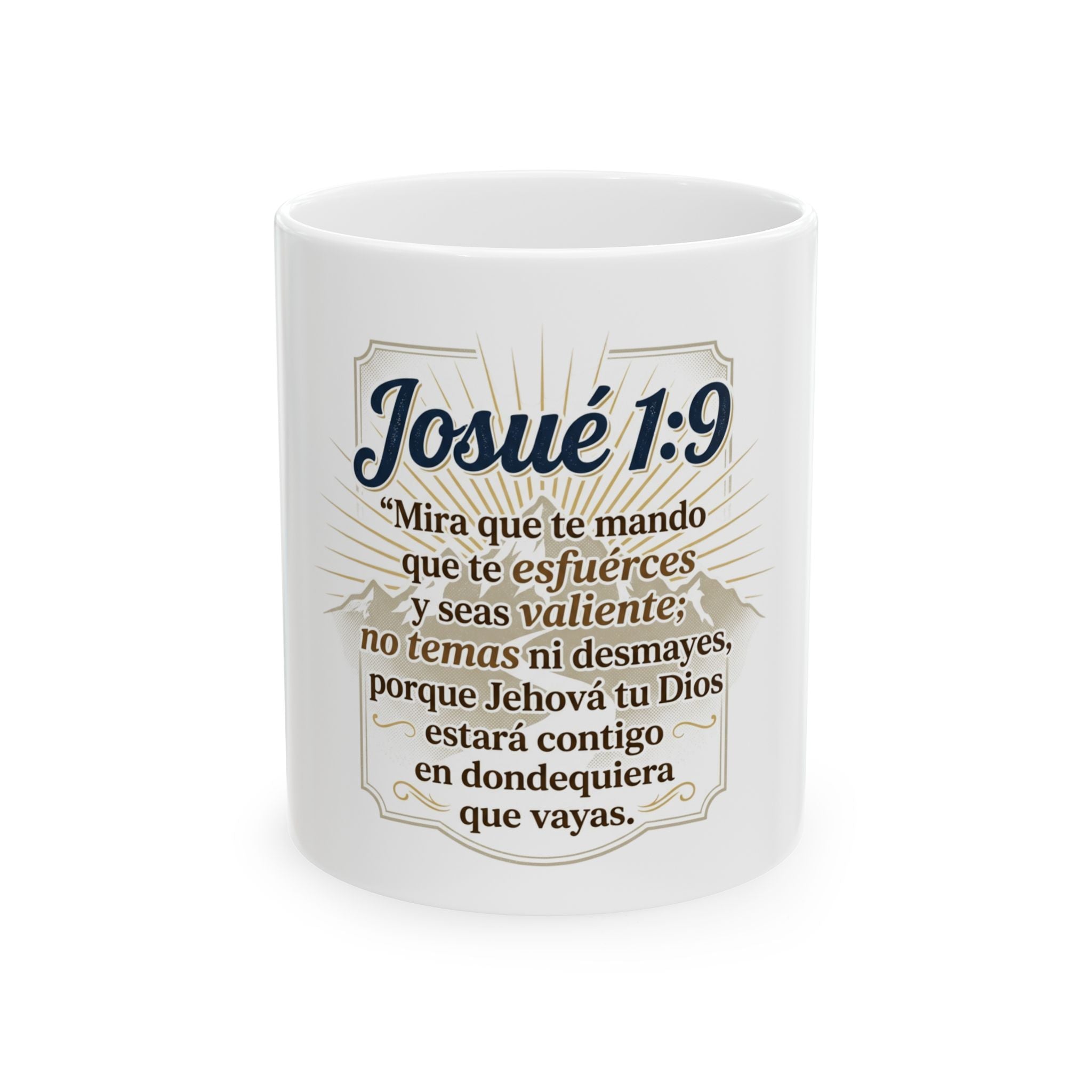 Ceramic Mug – Josué 1:9 Spanish Bible Verse Inspirational Coffee Cup