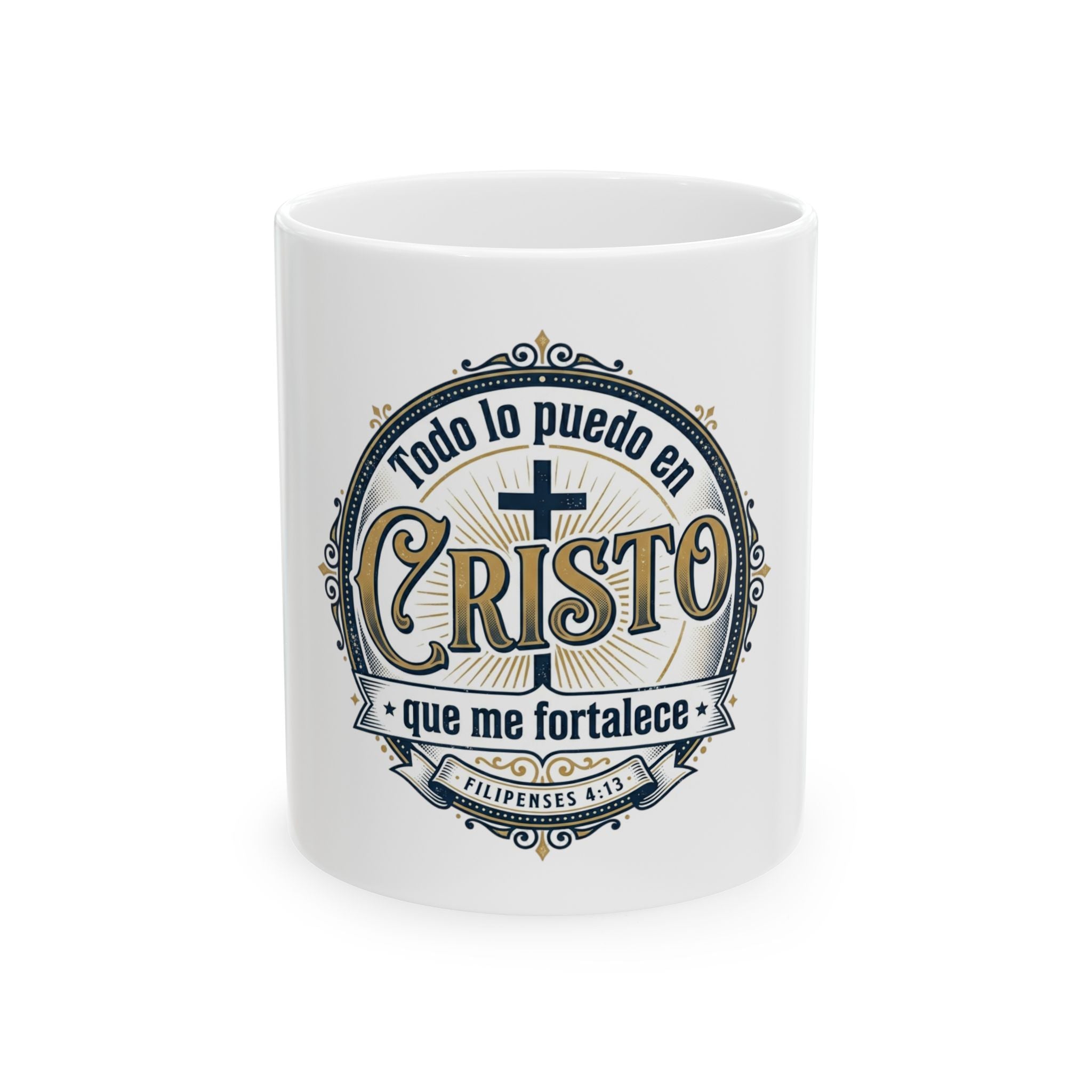 Ceramic Mug - Spanish Bible Verse "Todo lo puedo en Cristo" (Filipenses 4:13) — Faith Coffee Mug