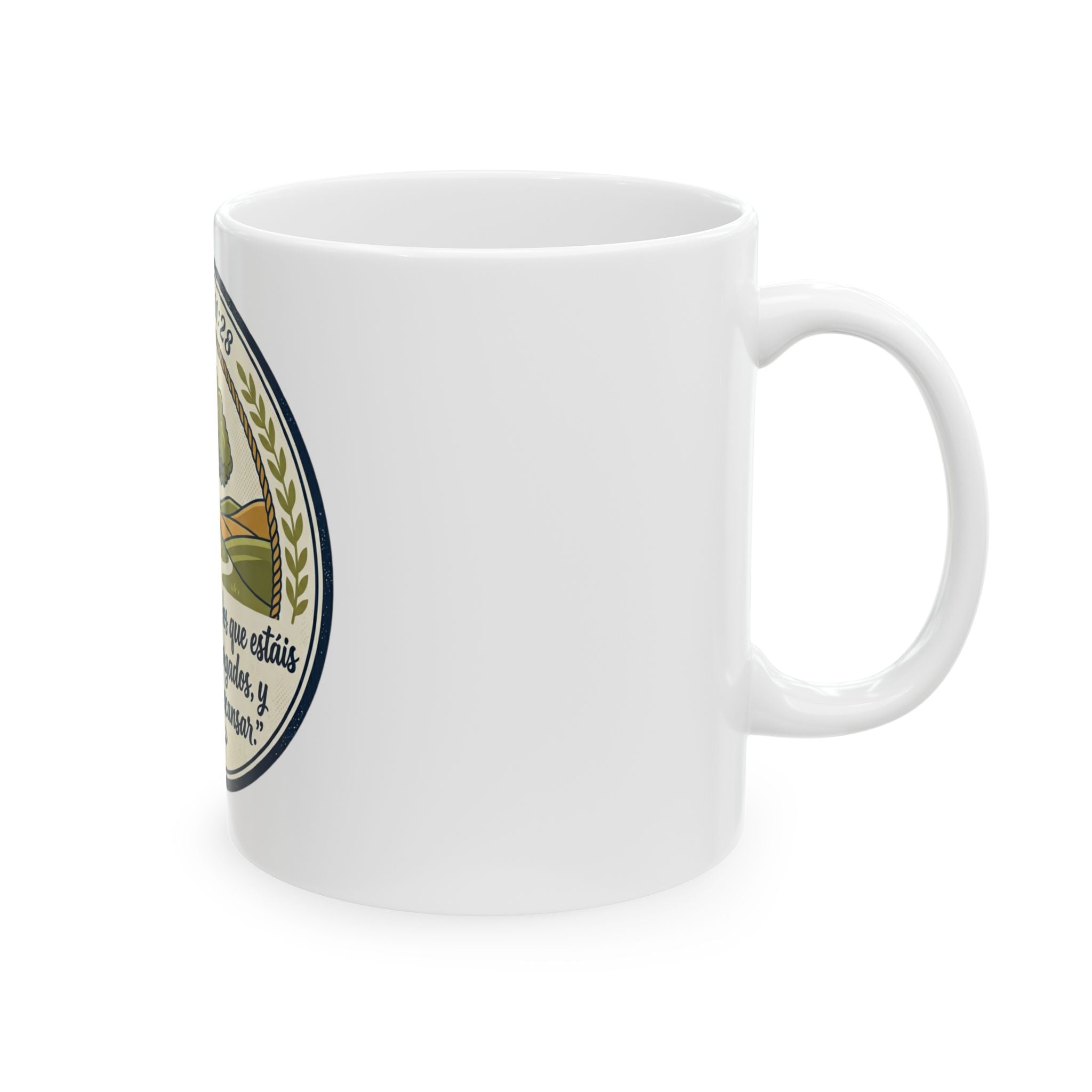 Mateo 11:28 Ceramic Mug, (11oz, 15oz)